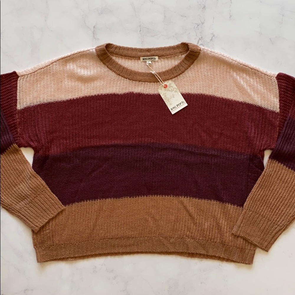Stripe Pullover Cropped Sweater
